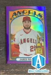 2021 Topps Heritage HN #636 Jared Walsh Chrome Purple Refractor LA Angels